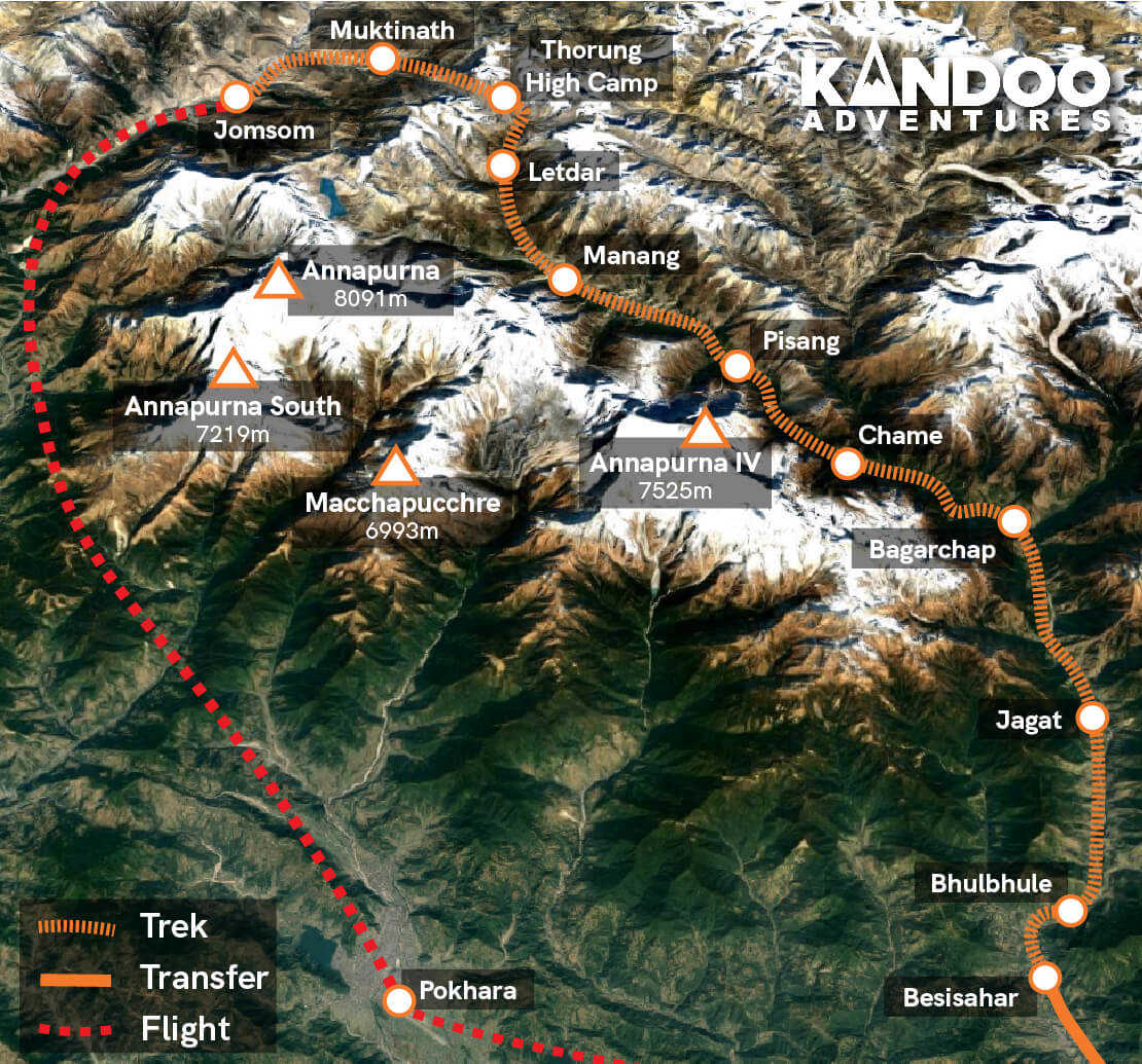 Annapurna Circuit Route Map