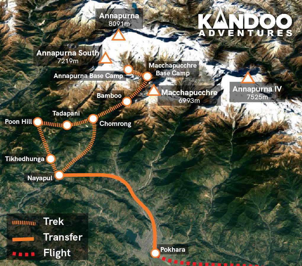 Annapurna Sanctuary Route Map