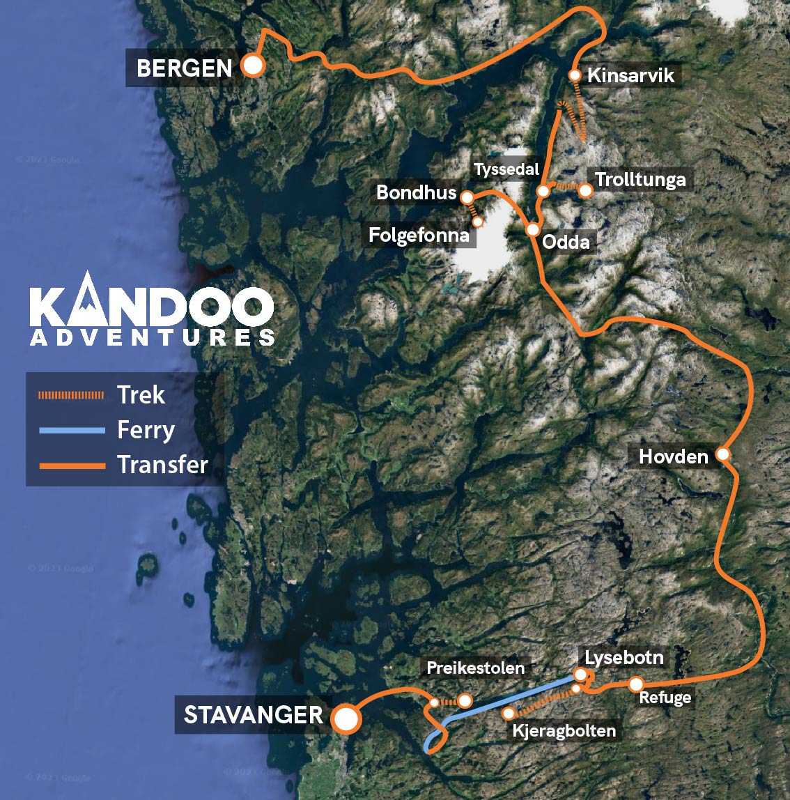 Best of South Norway Route Map