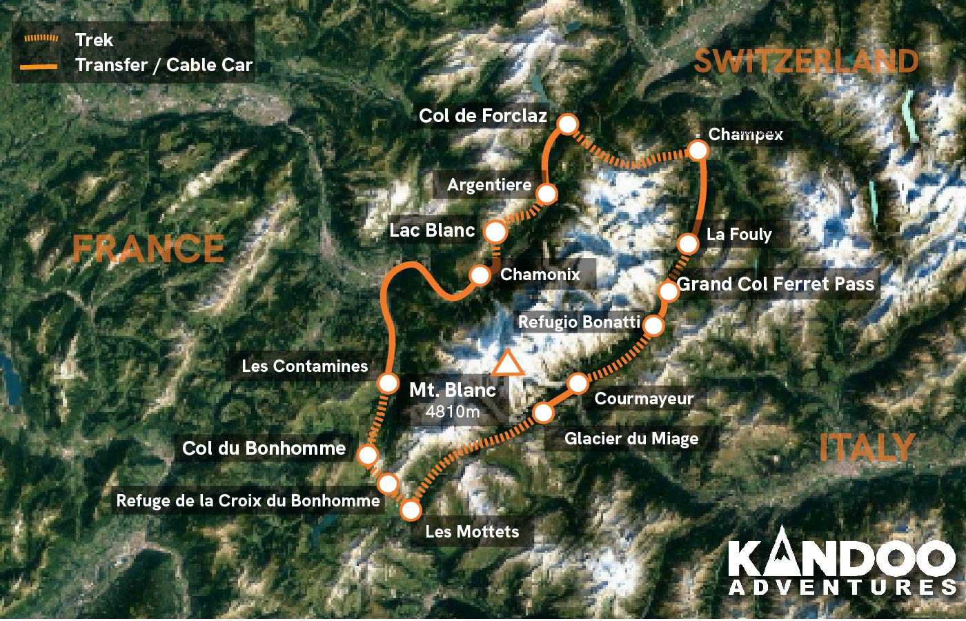 Best of Tour du Mont Blanc map