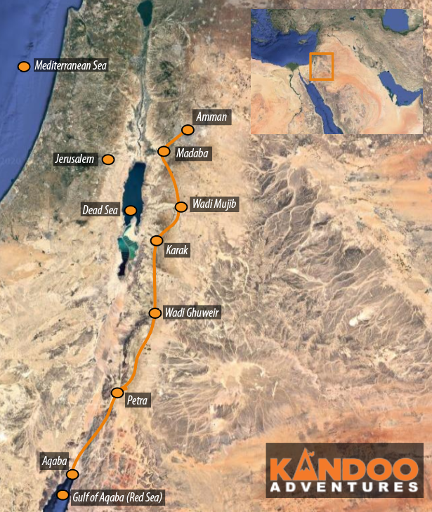 Canyons of Jordan route map