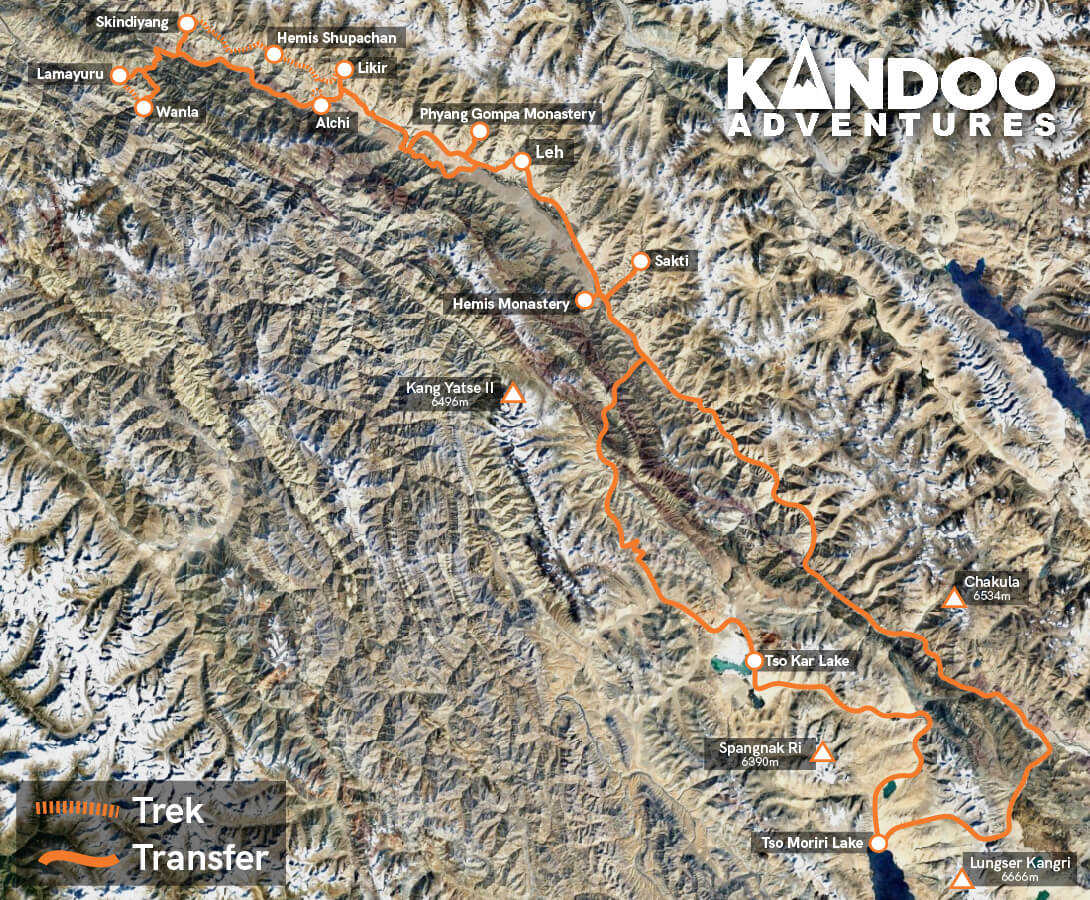 Indus Valley Trek Map