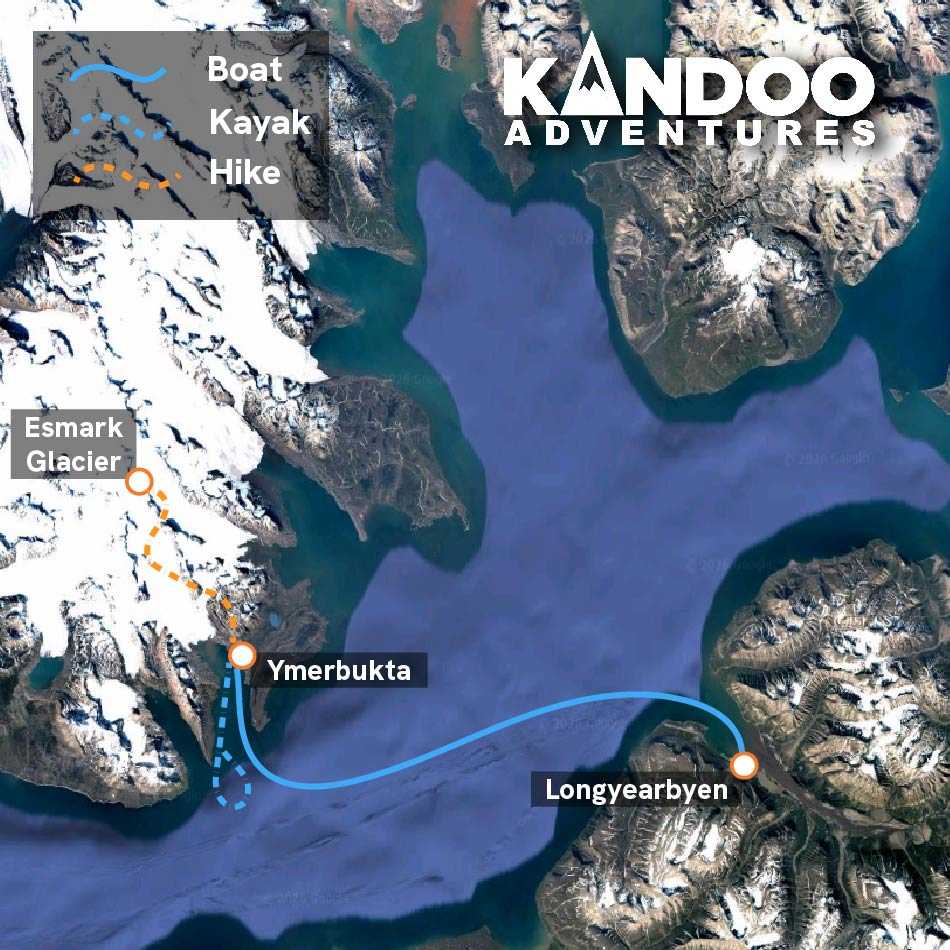 Kayak and Hike in Svalbard map