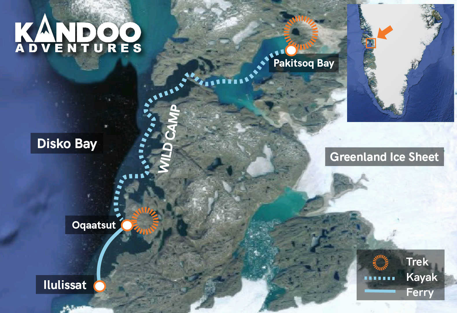 Kayak to the Ice Sheet Route Map