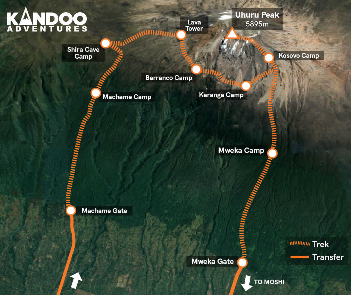 Kilimanjaro - Machame Route Map