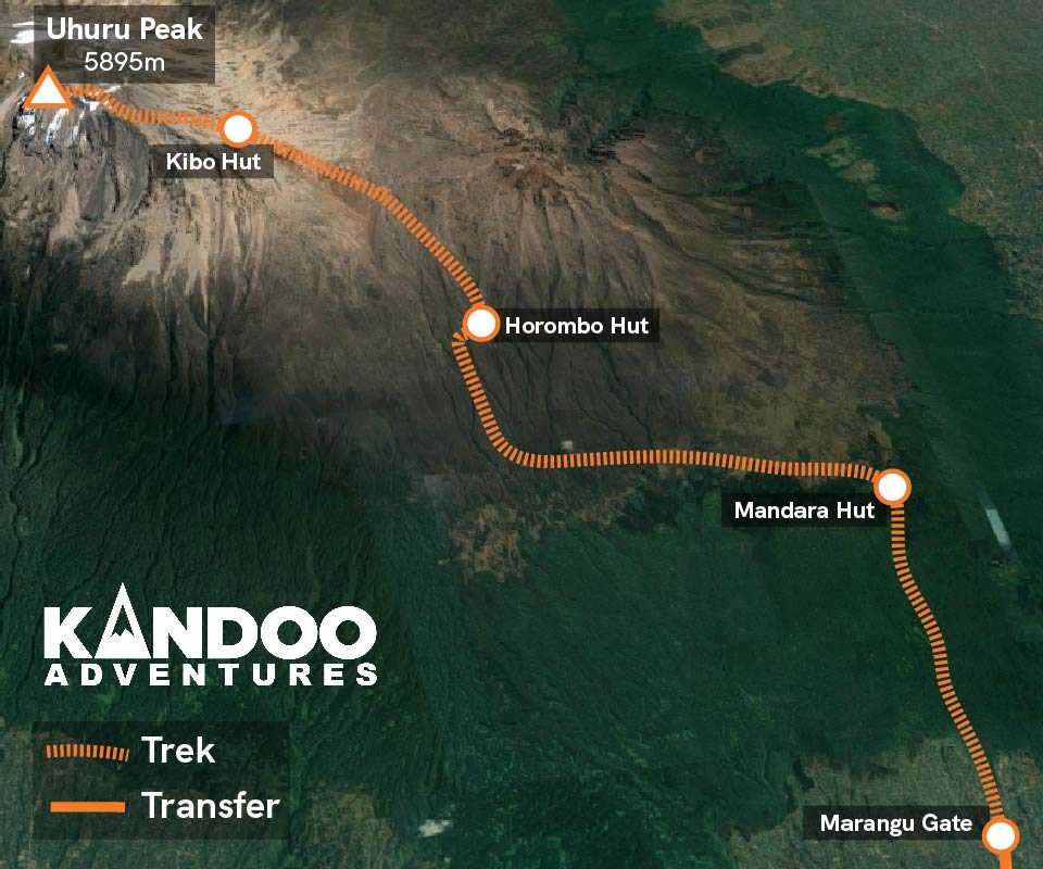 Kilimanjaro Marangu Route Map