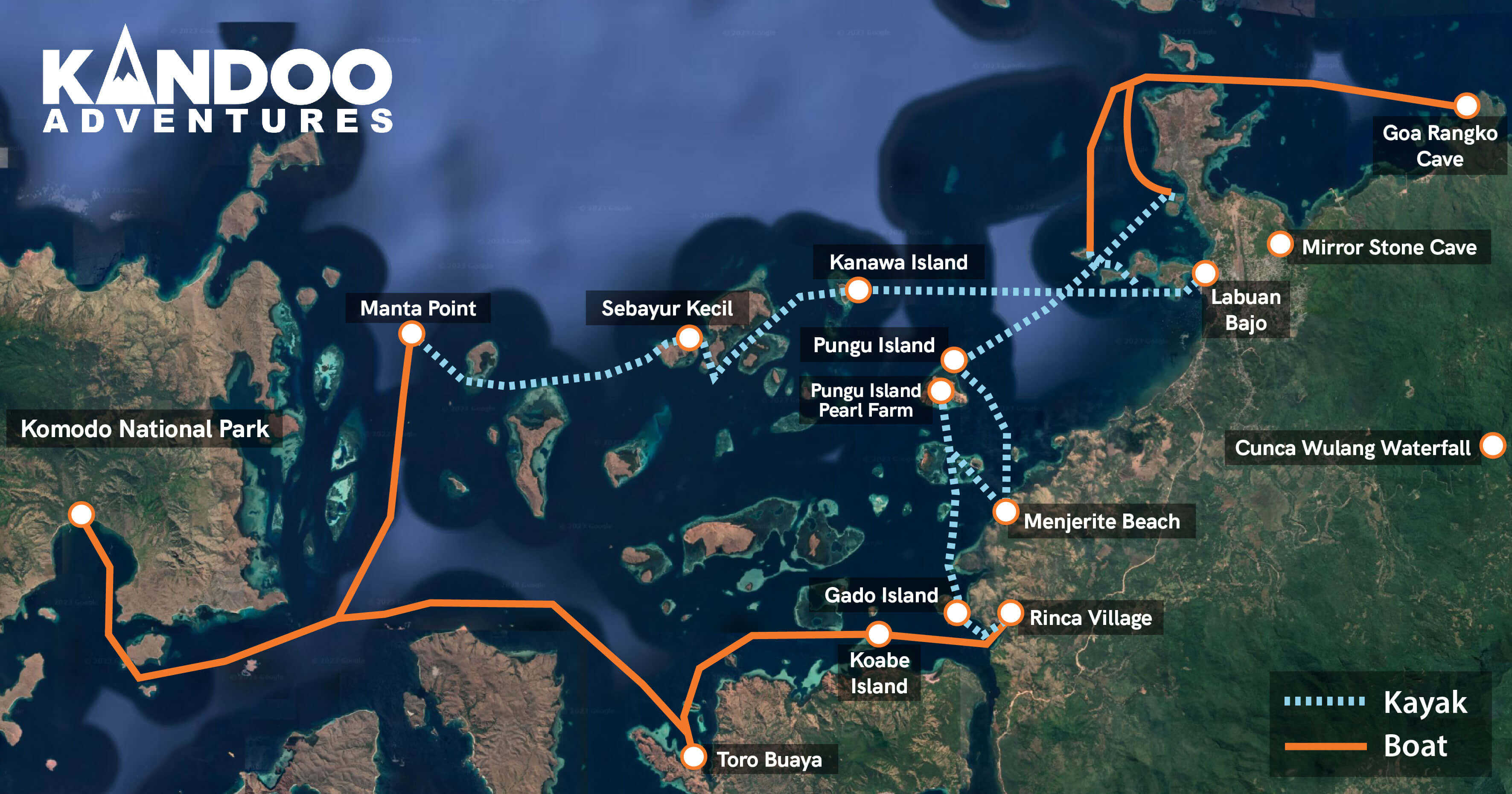 Komodo Island Adventure Route Map