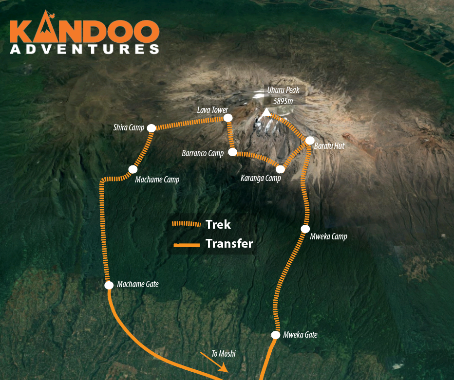 Machame Route Map