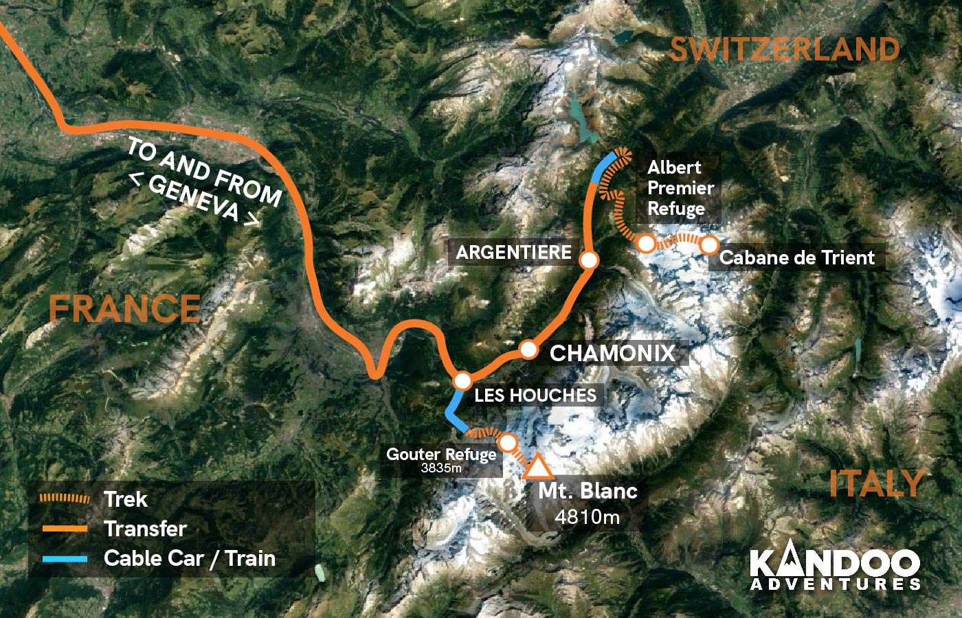 Mont Blanc Climb Route Map