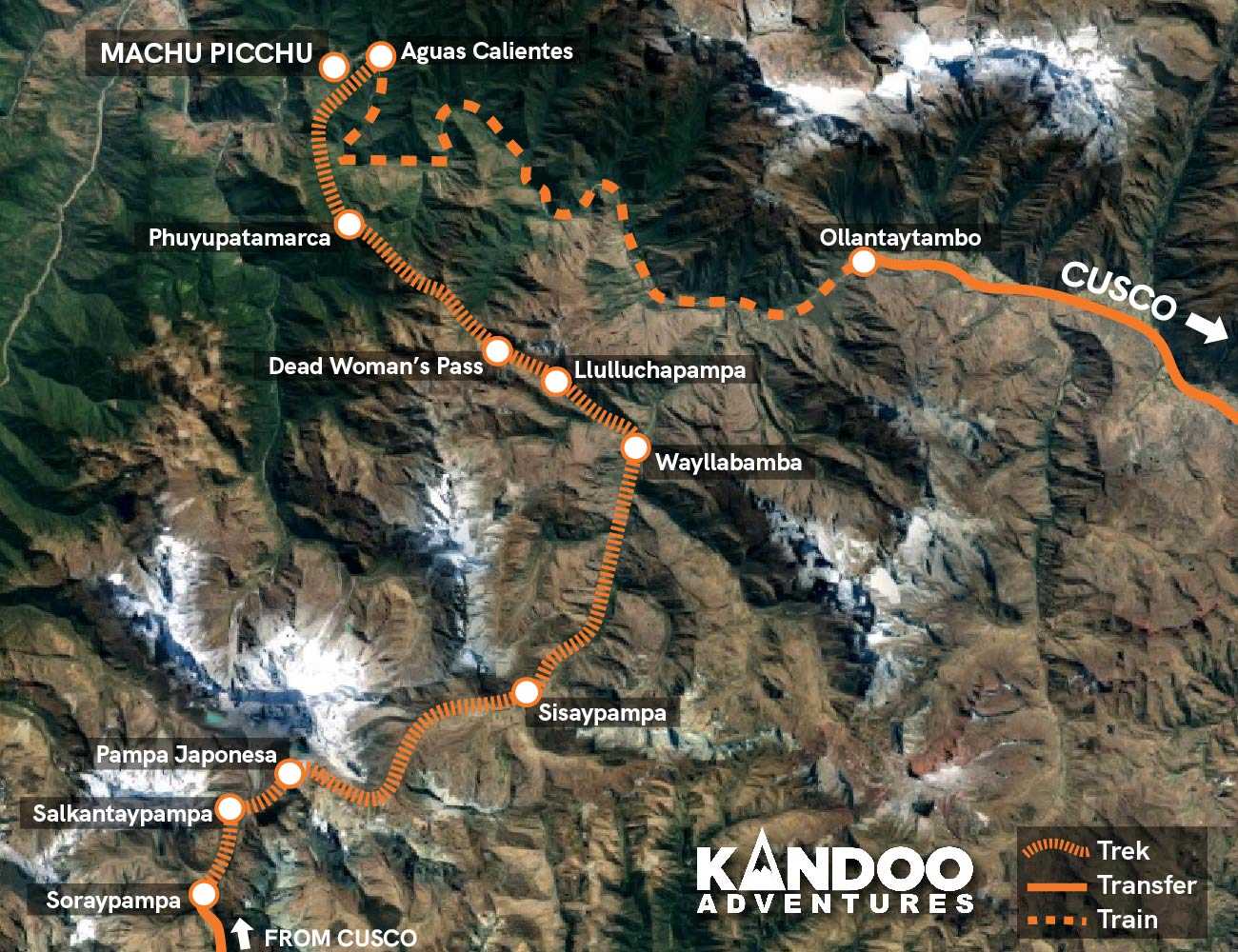 Peru - Inca Trail via Salkantay Route Map