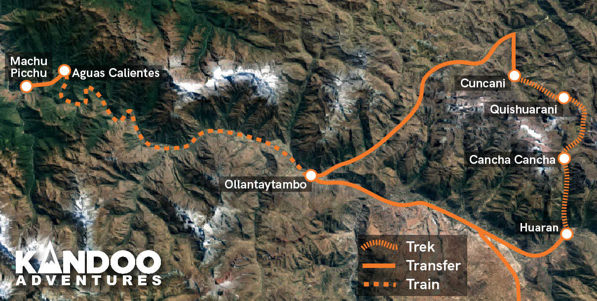 Peru - Lares Trek Route Map