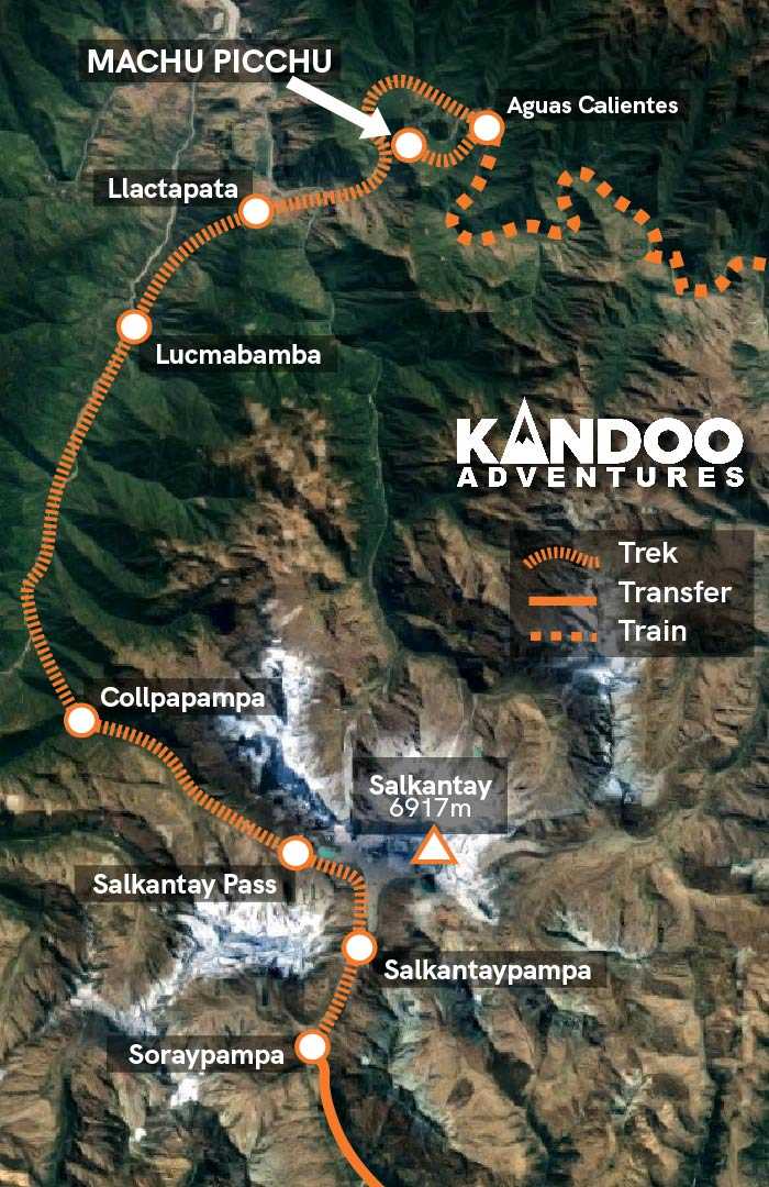 Peru - Salkantay Trail Route Map