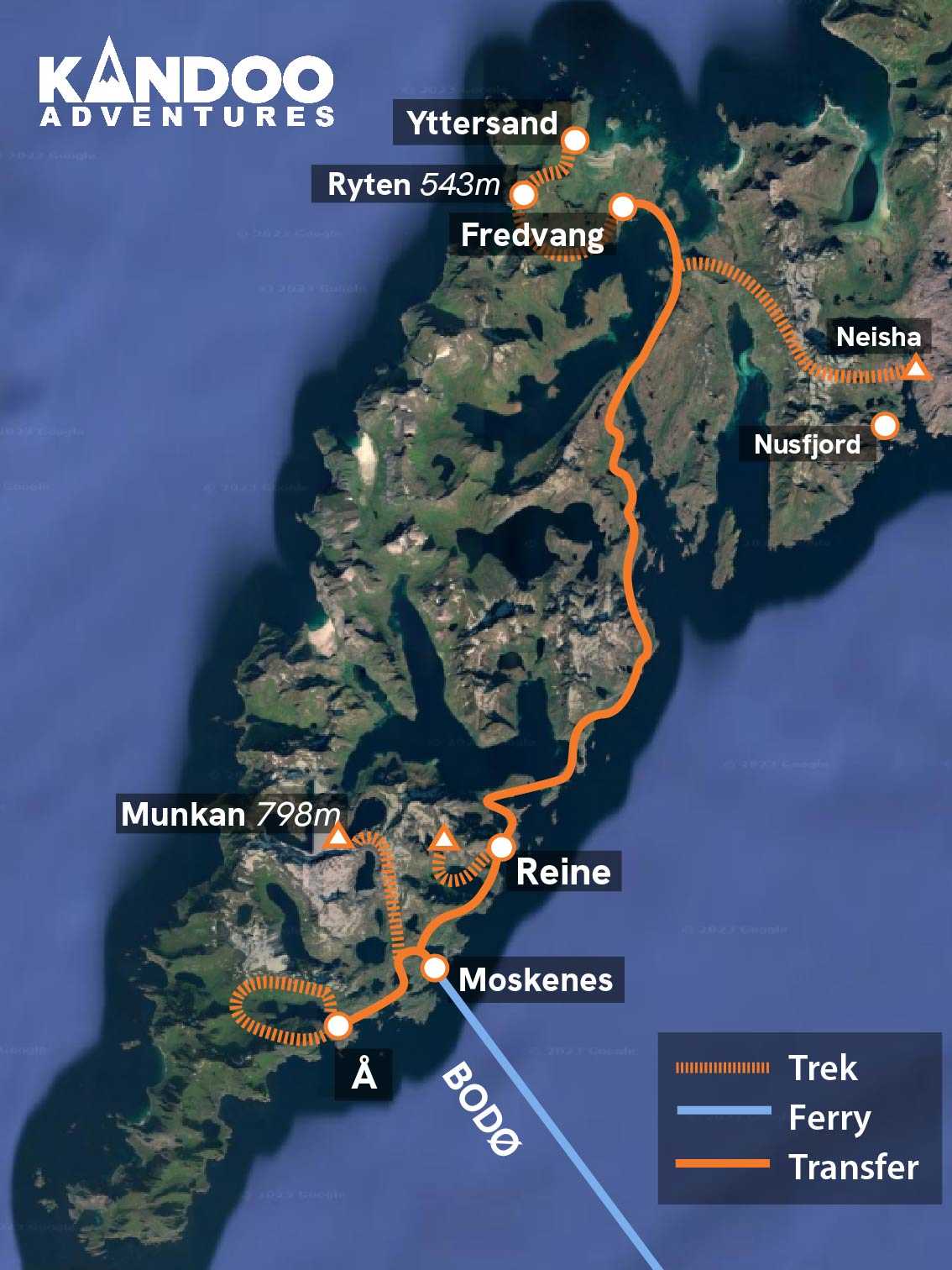 Summits of the Lofoten Islands map