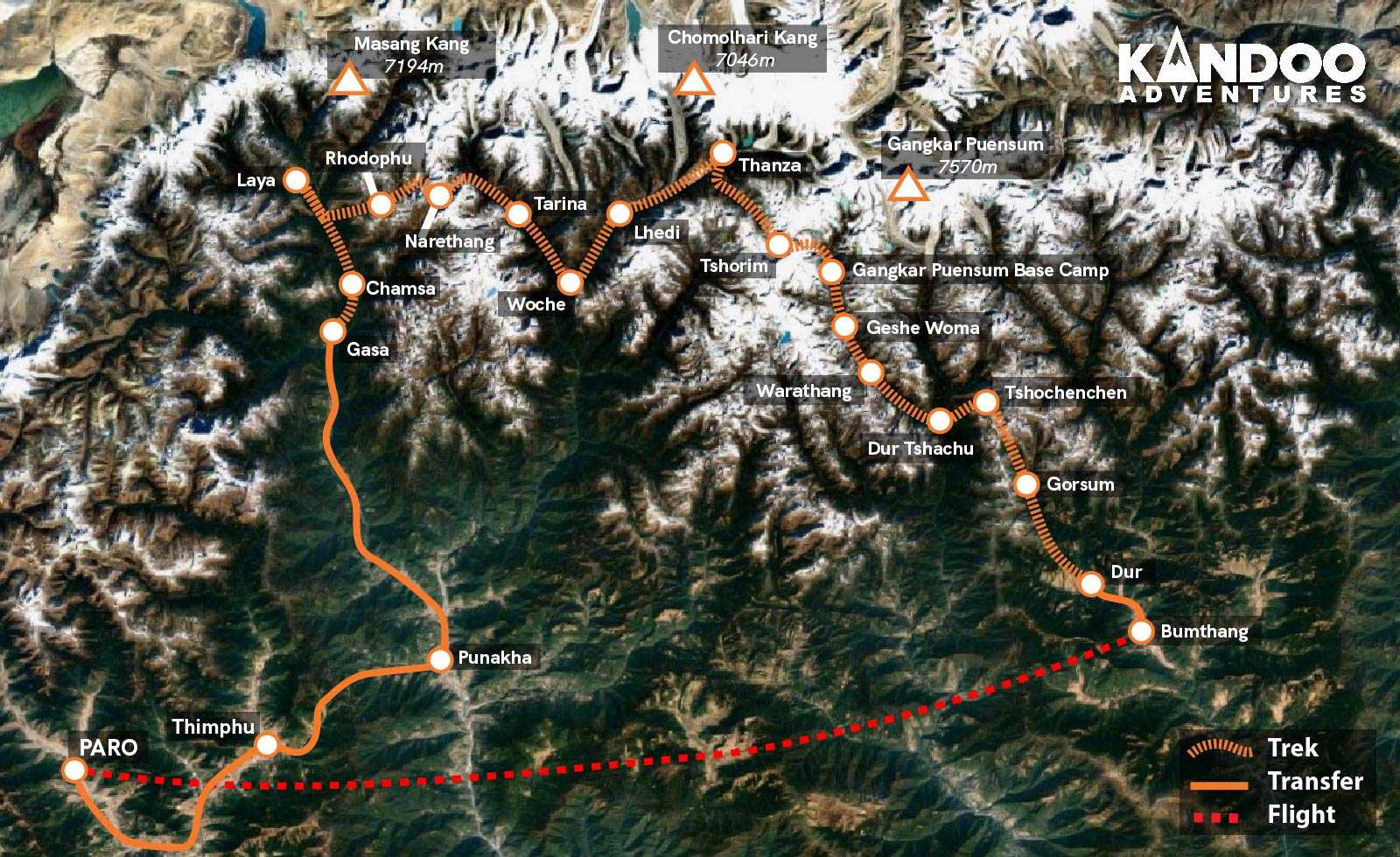 The Snowman Trek Route Map
