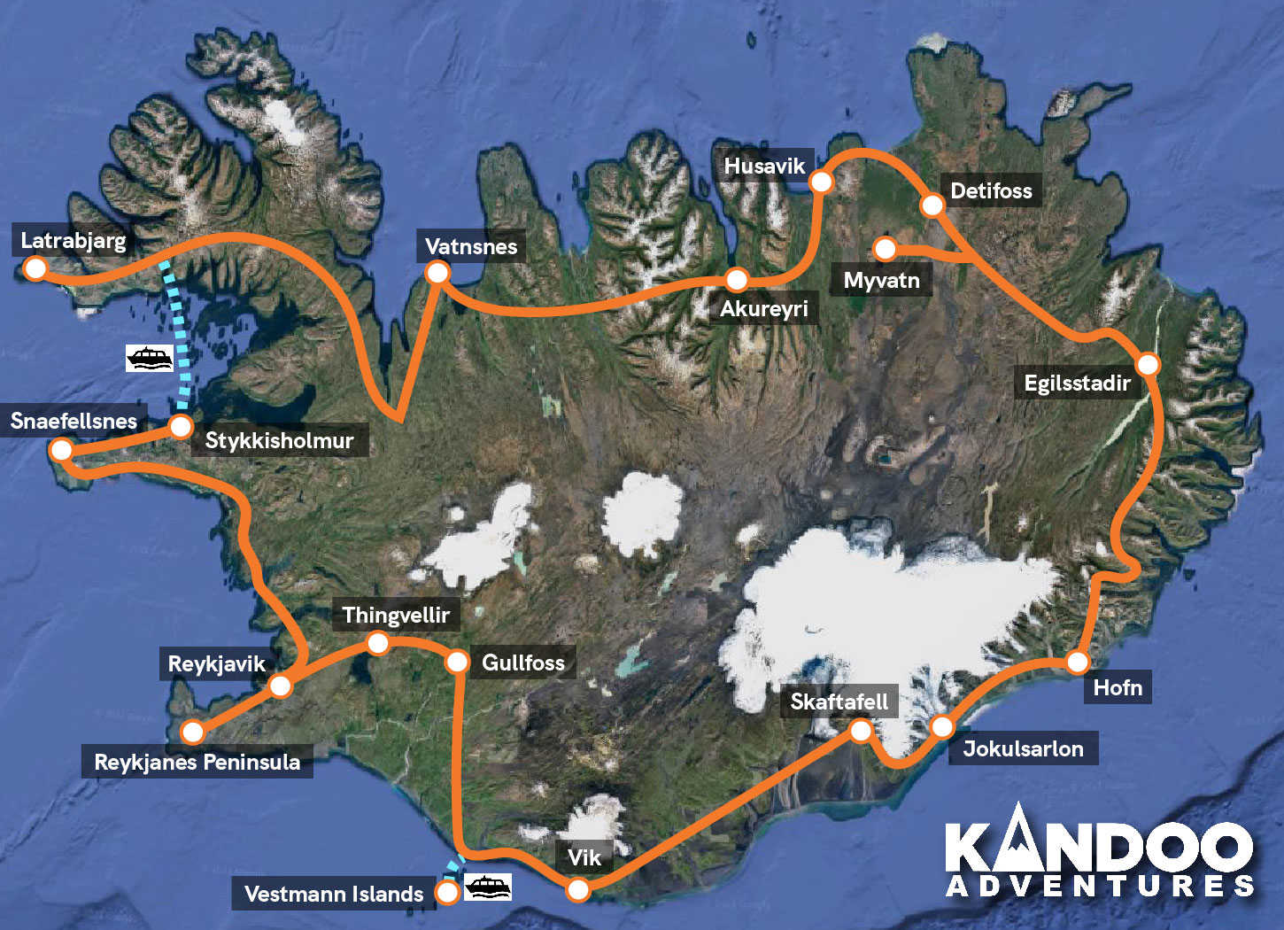 Ultimate Iceland Route Map