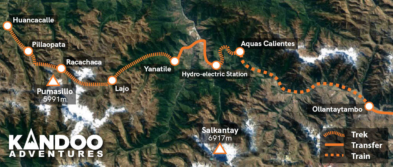 Vilcabamba Trek Route Map