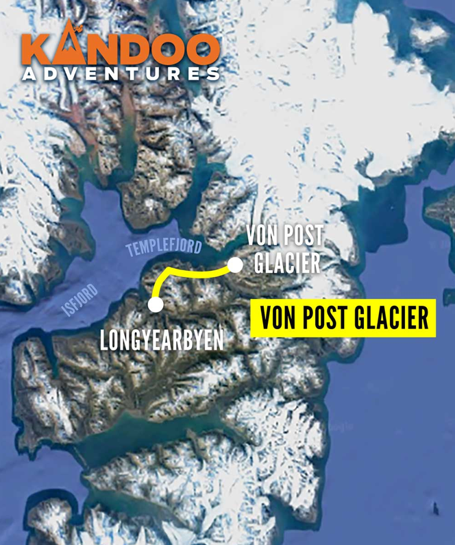Von Post Glacier Route Map