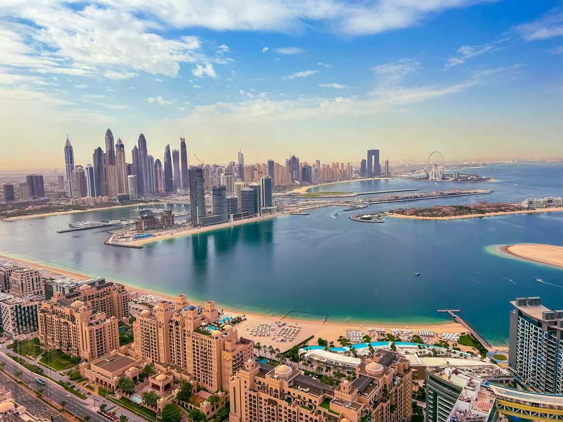 Aerial view of Dubai Marina