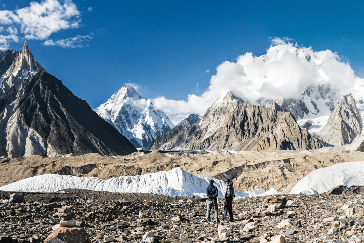 Broad Peak and K2 mountain from Concordia base camp