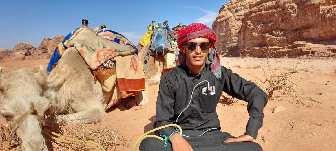 Camel driver in the Wadi Rum Desert