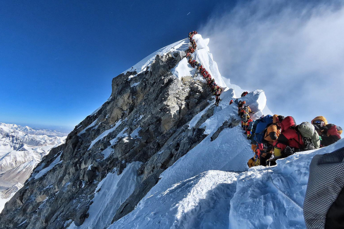 Climbers on Mount Everest Summit