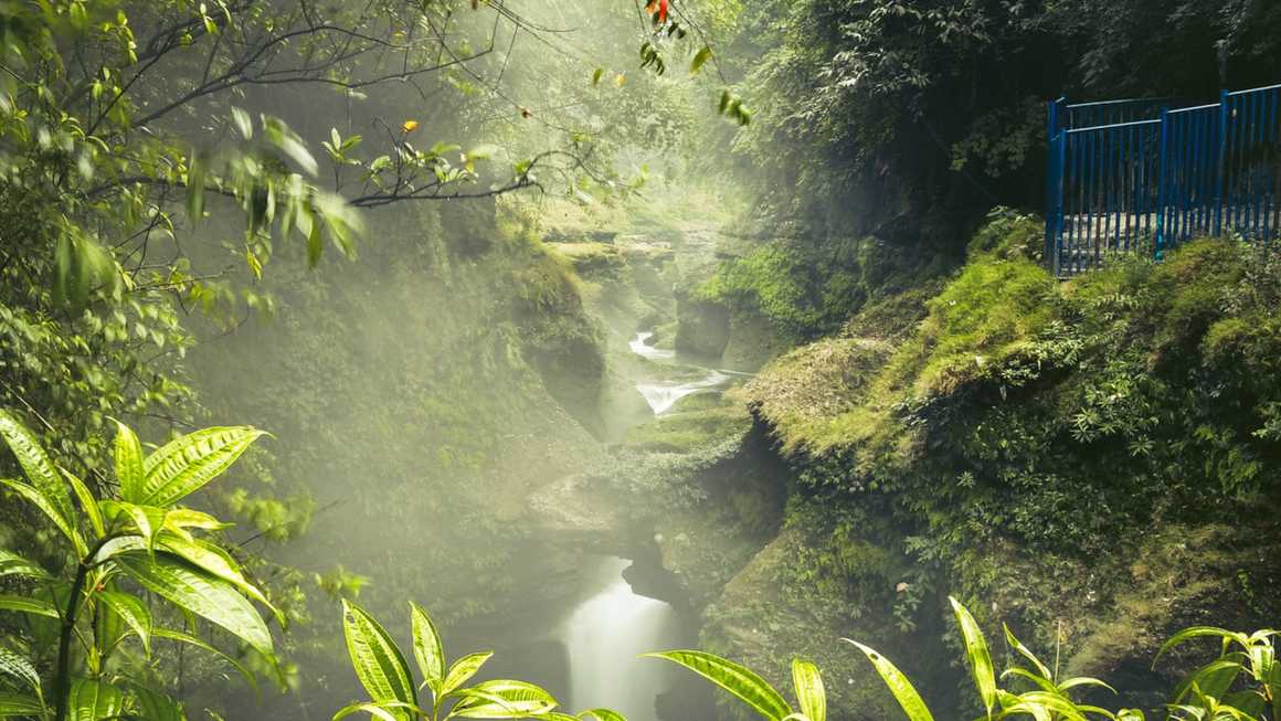 Davis falls famous landmark attraction in Pokhara