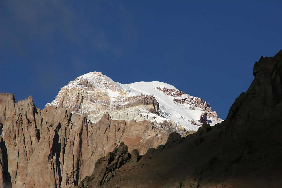 Face of Aconcagua showing the Polish Glacier