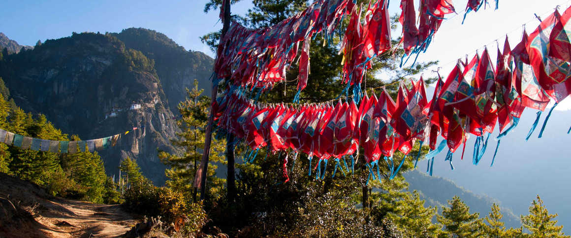 Flags during the Druk Path in Bhutan