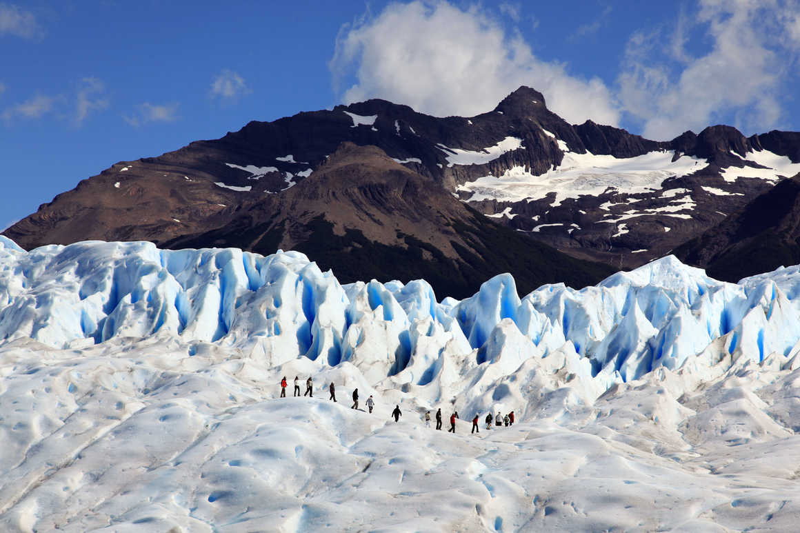 Group Hiking on Perito Moreno glacier, Patagonia, Argentina