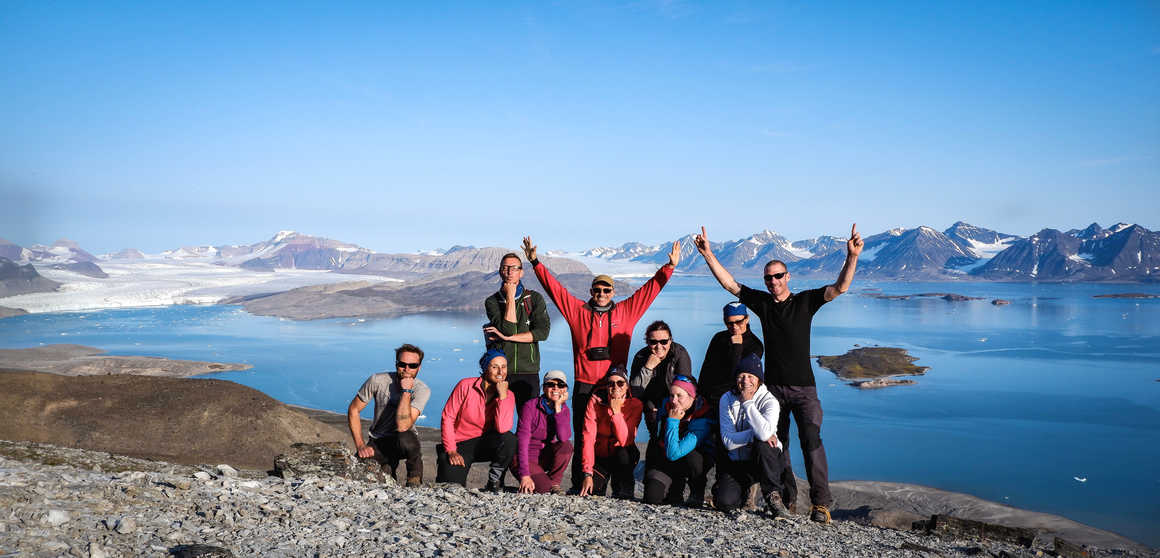 Group under the sun of Svalbard