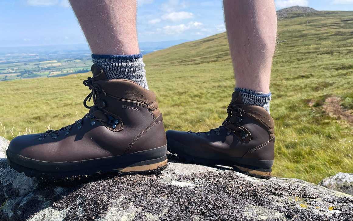 Hiker in Altberg boots training out in the Lake District