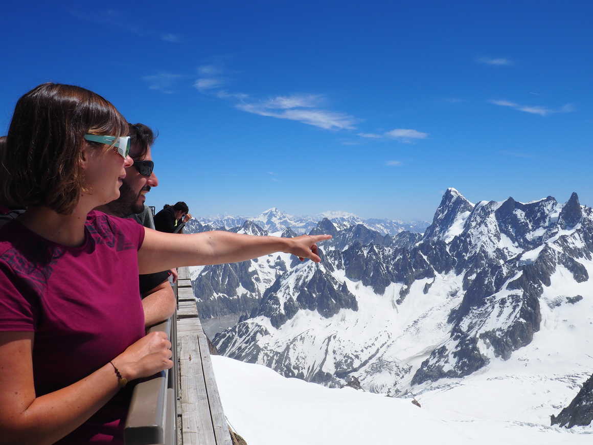 Hikers during the Mont Blanc Tour