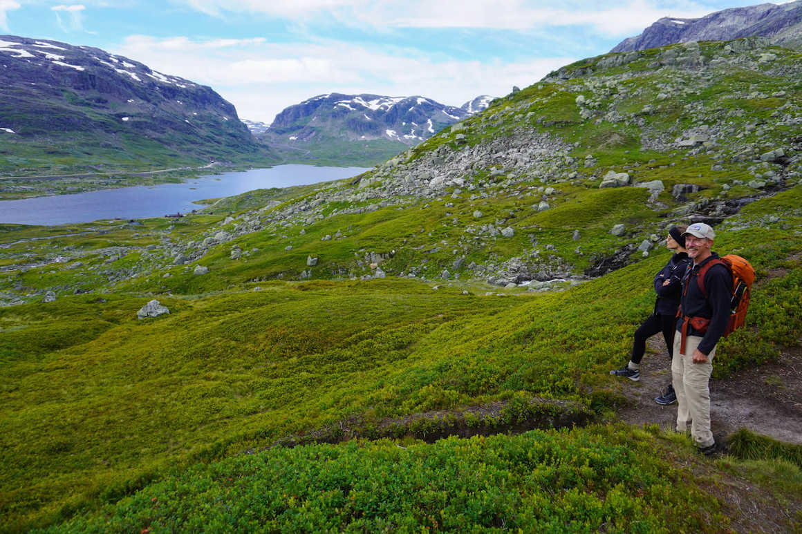 Hikers in South Norway near Nupstjørna