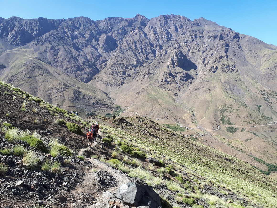 Hikers near Mt Toubkal