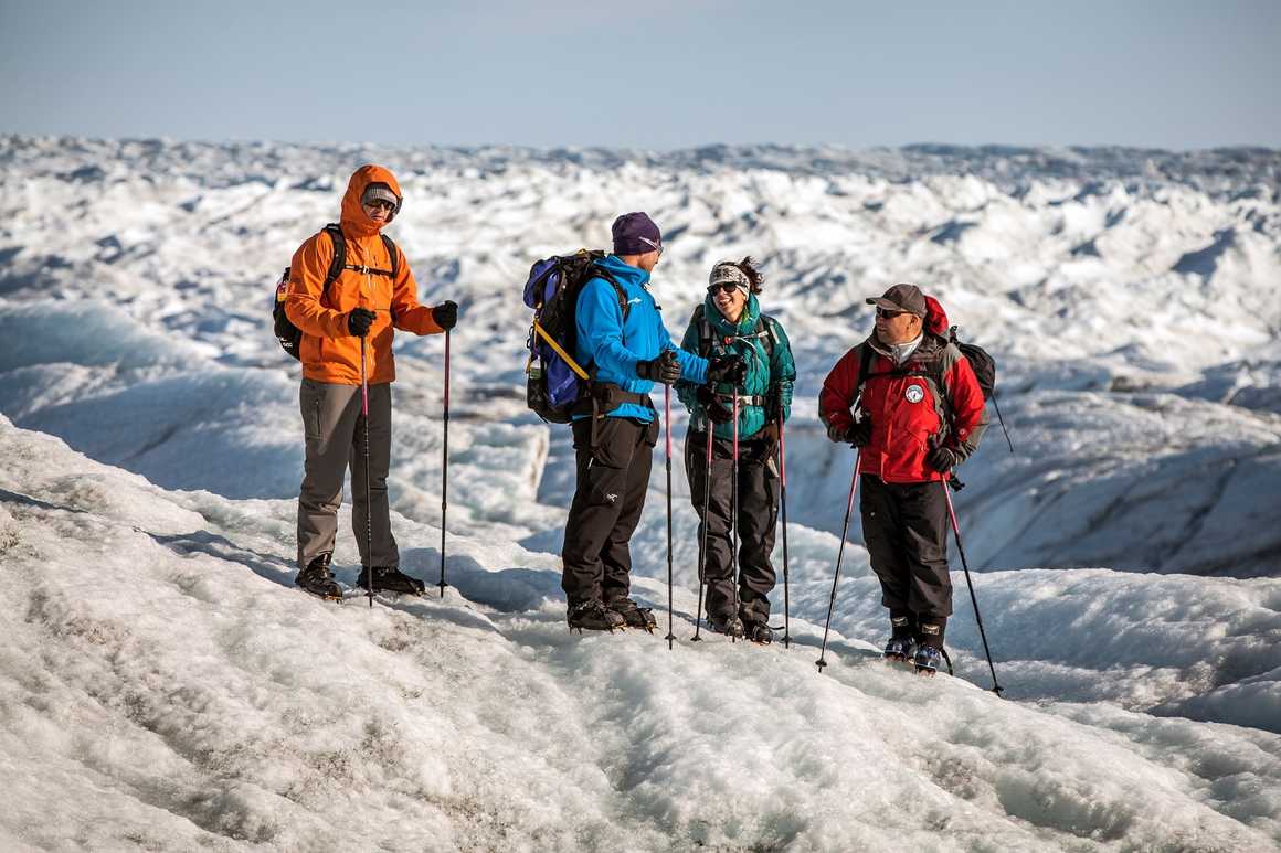 Hiking on Ice Sheet in Greenland