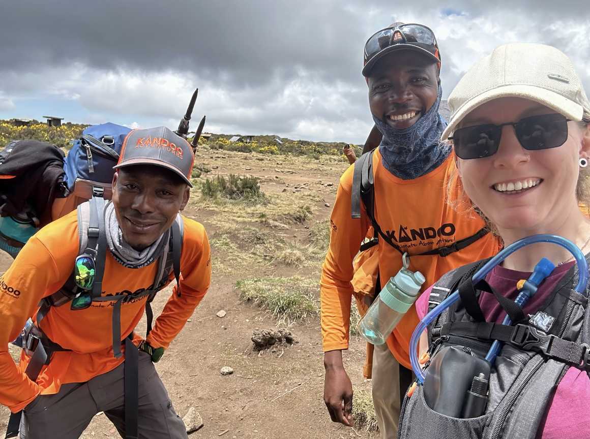 Kandoo Adventures guide and climber on Kilimanjaro