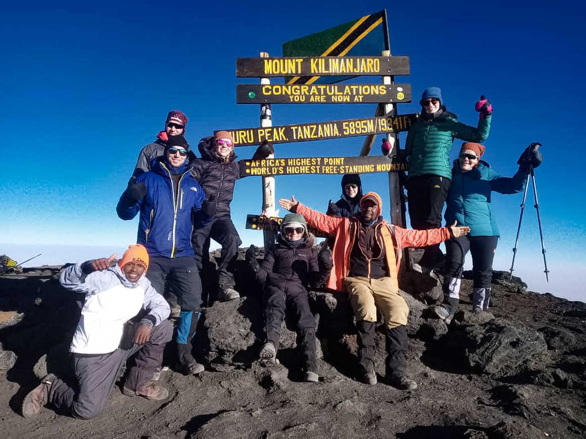 Kandoo group summiting Kilimanjaro June 2022