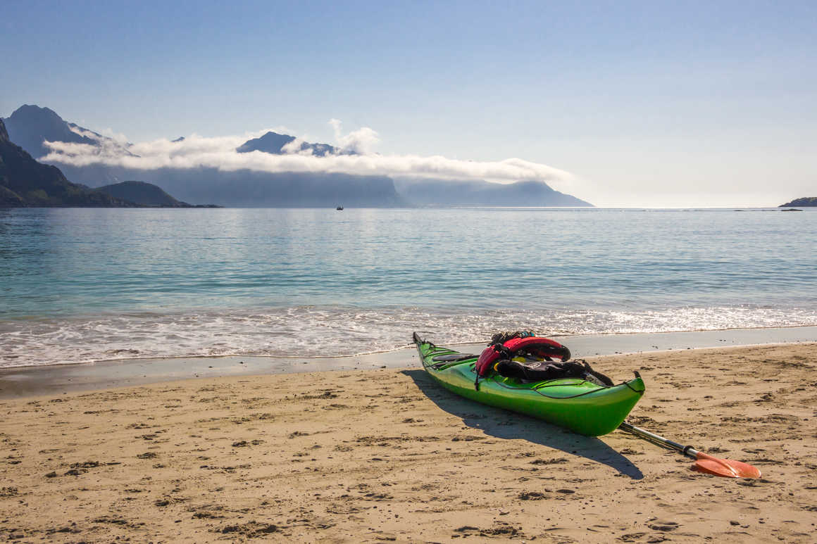 Kayak on the beach in Lofoten