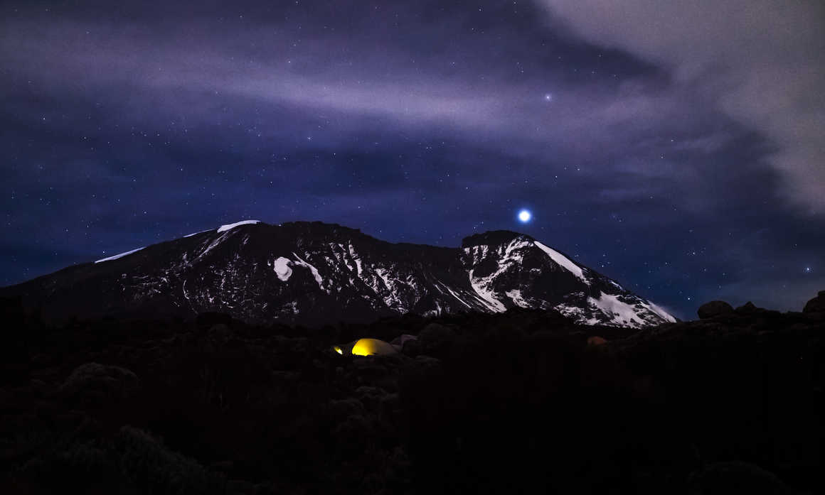 Kilimanjaro at night, Lemosho Route