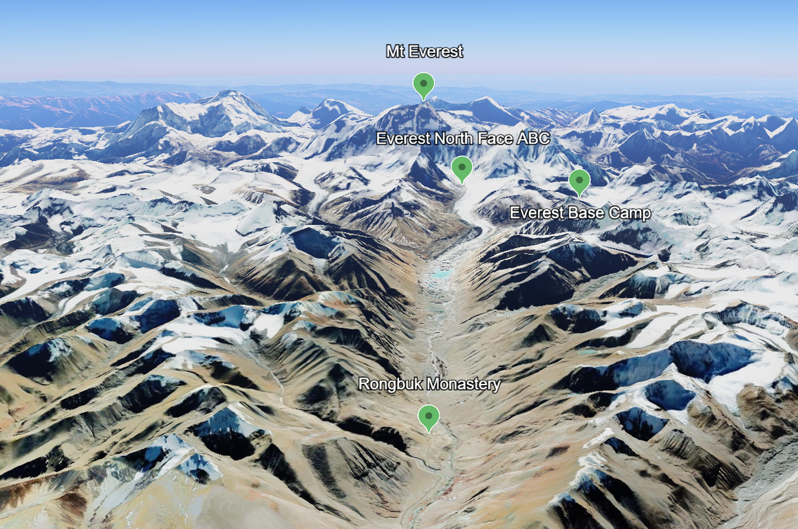 Map of Everest North side