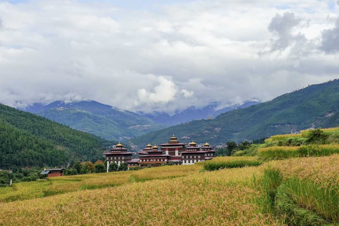 Monastery Tashichho Dzong in Thimphu