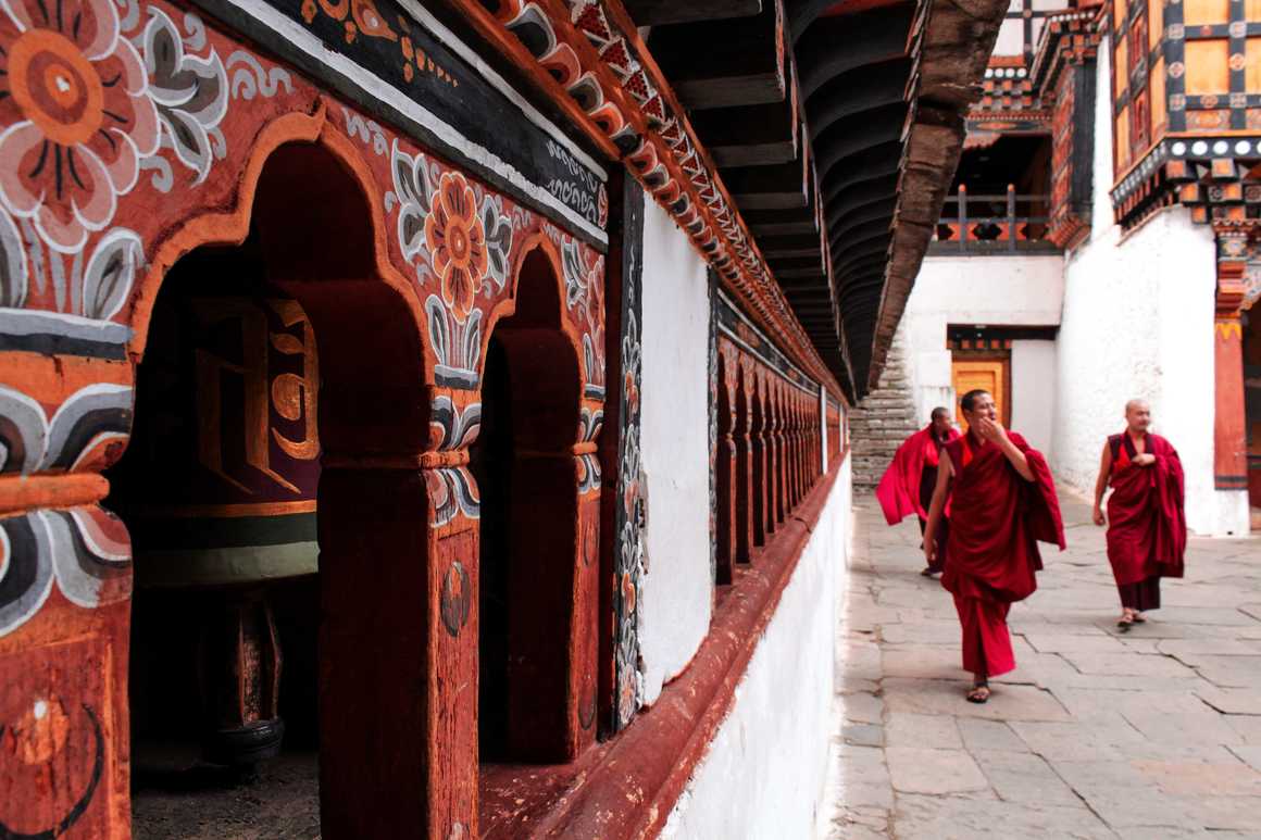 Monks in Paro, Bhutan