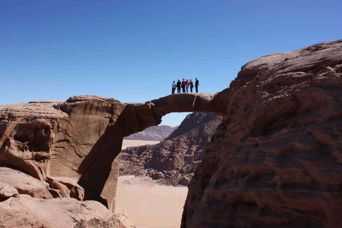 Natural arch in the Wadi Rum desert