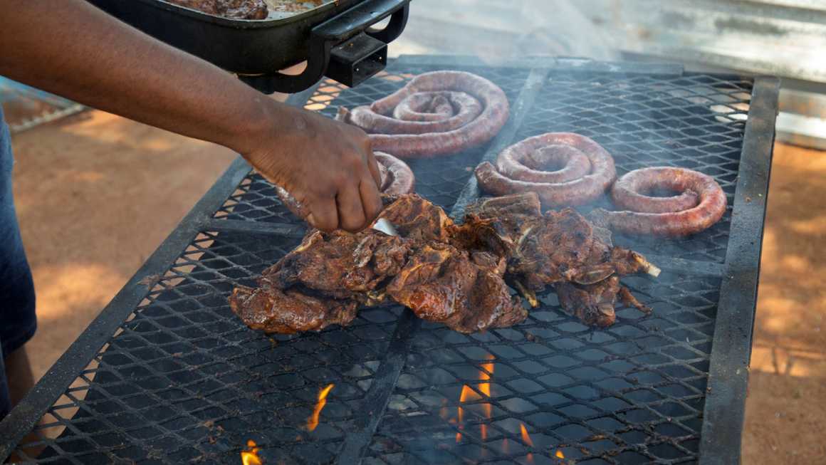 Nyama choma on the grill