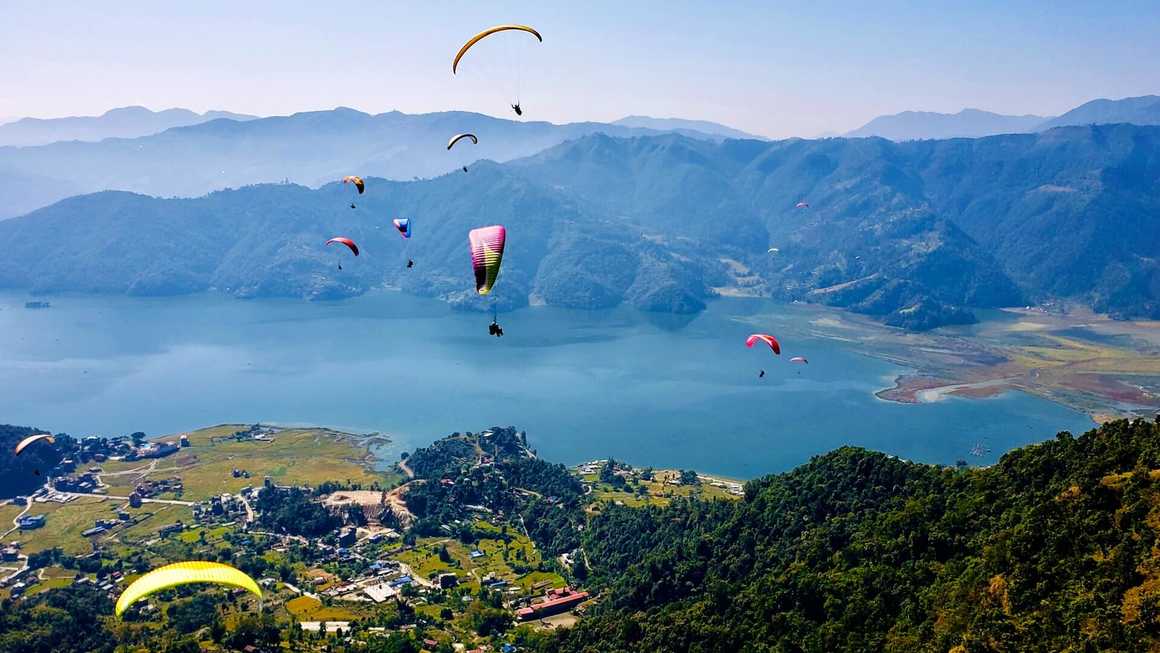 Paragliding in Pokhara, Nepal