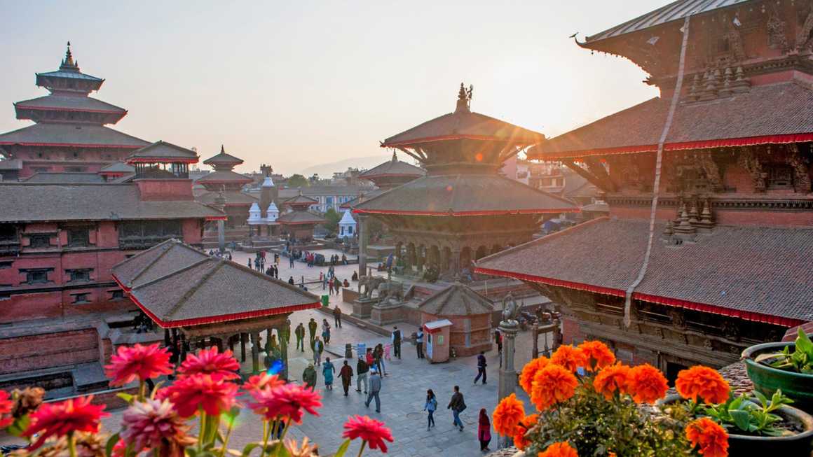 Patan Durbar Square at sunset