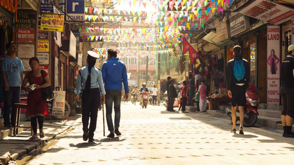 People walking in the Thamel District