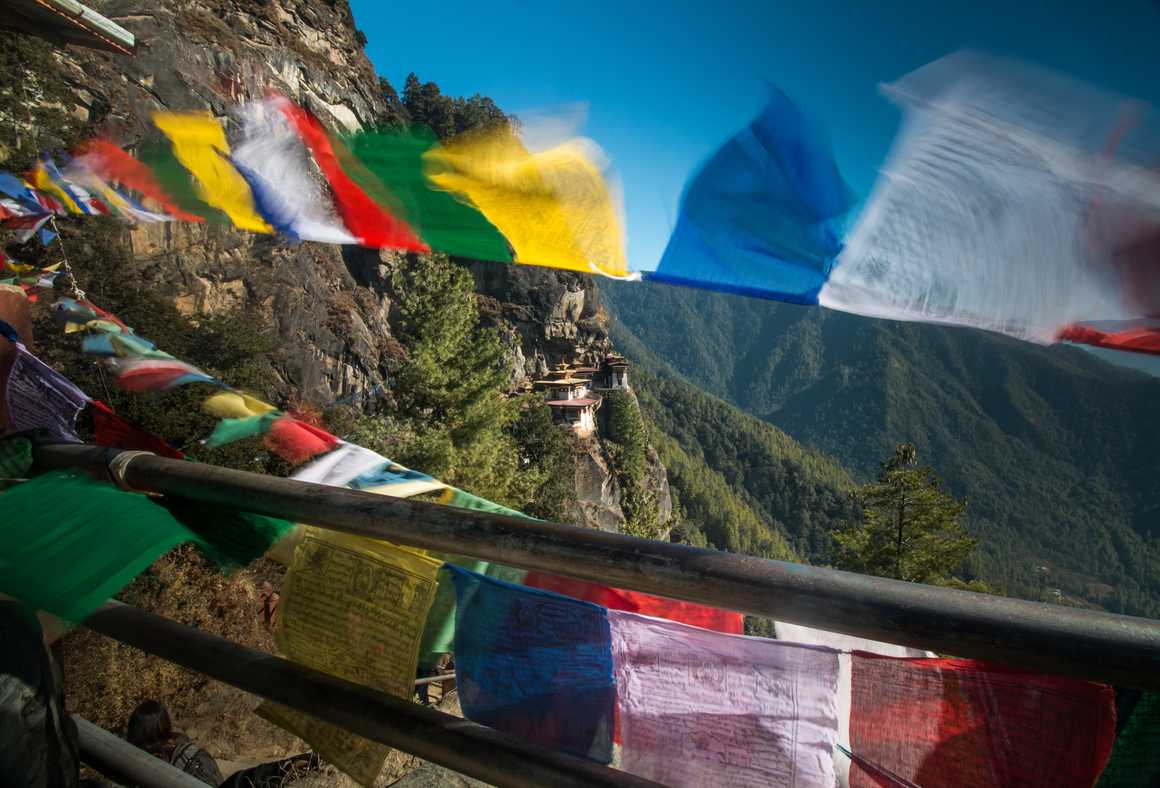 Prayer flag in Taktsang Lhakhang, Bhutan