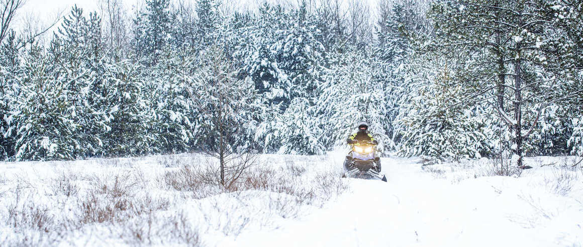 Snowmobiling-out-of-the-forest-along-trails