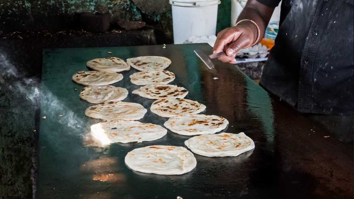 Tanzanian chapati on the griddle